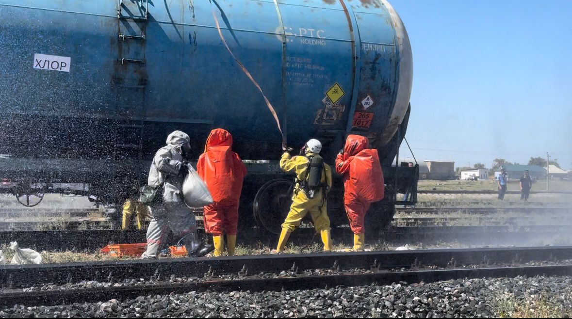 Railway workers took part in fire-fighting and tactical exercises at Belkul station