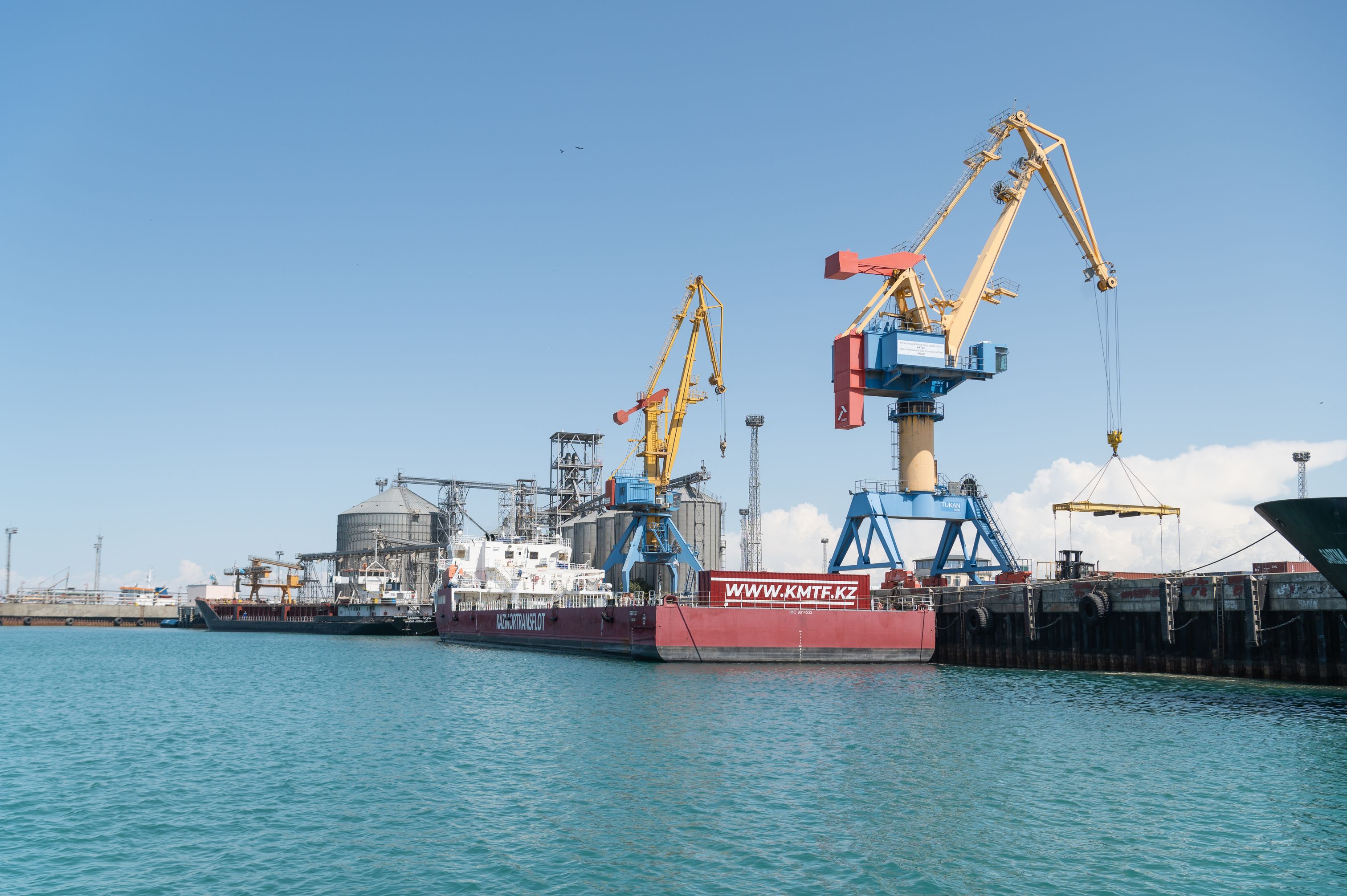The port of Aktau in May this year set a record for the monthly volume of container transshipment