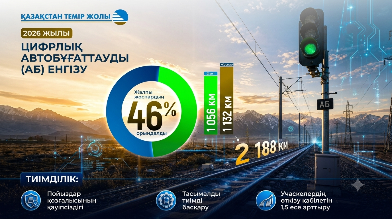 KTZ implements digital automatic block signaling across 1,056 km of railway lines